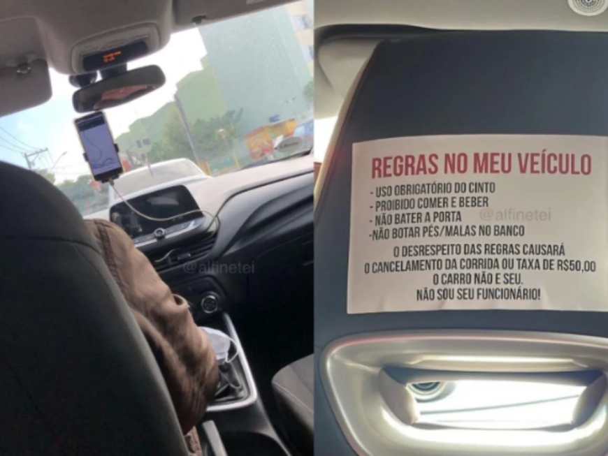 Placas em carros de aplicativos: Uma nova forma de comunicação